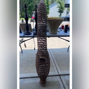 Vintage Japanese woven bamboo fish trap